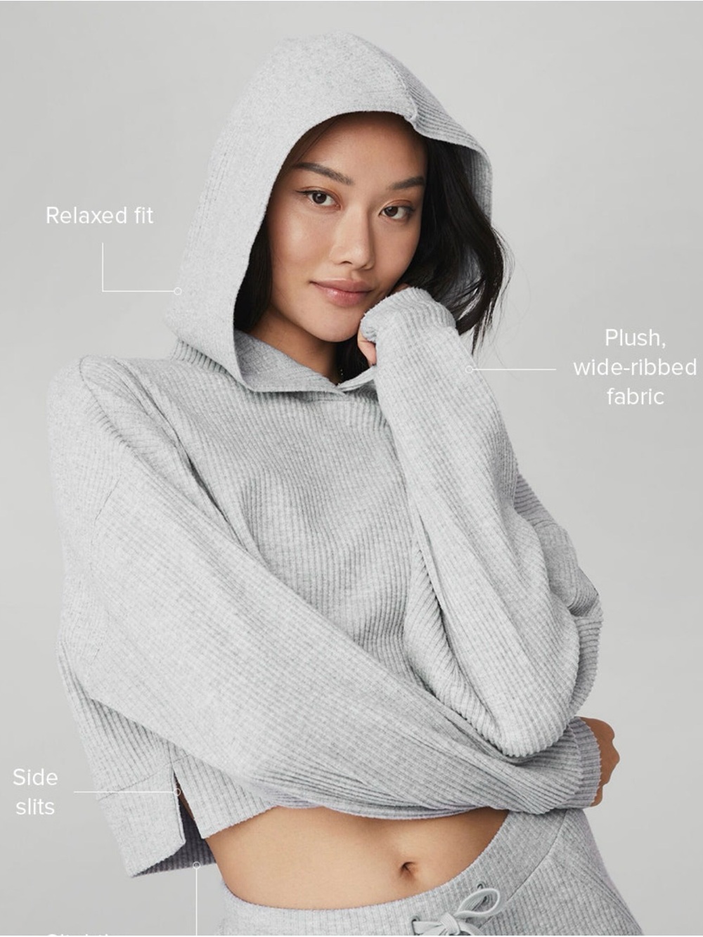 98. Alo Muse sweatshirt in heather gray - Picture 2 of 6
